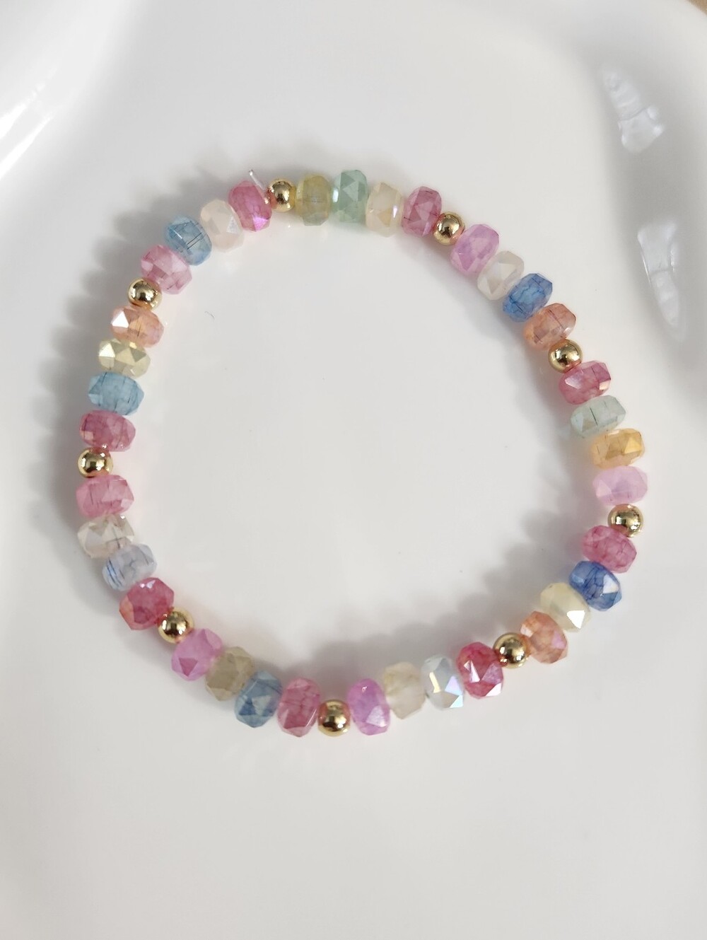 Stretchy Beaded Iced Candy Bracelet